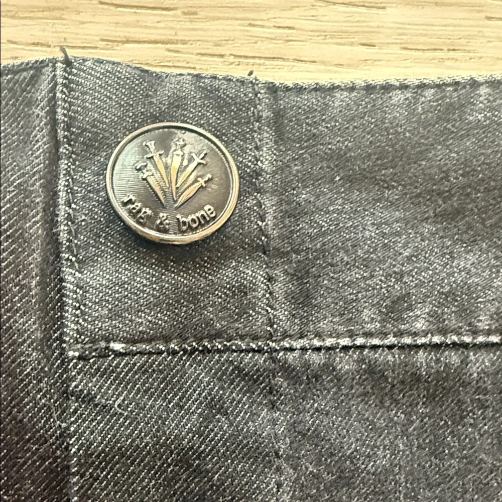 rag & bone dark blue Button-Front Mini Skirt - Picture 3 of 5